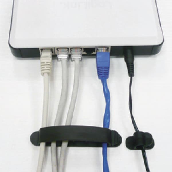 Cable Management Kit 10 Pieces Self-Adhesive Svart