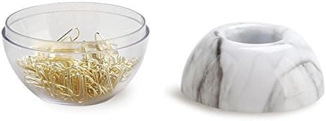 Gullfargede binders i elegant magnetisk marmorhvit bindersholder, 2