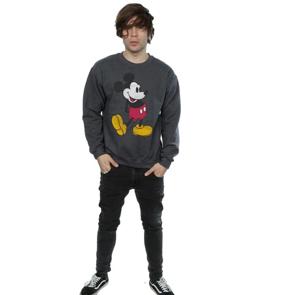 Disney Mickey Mouse Classic Kick Sweatshirt til mænd L Mørkegråmeleret Dark Heather L