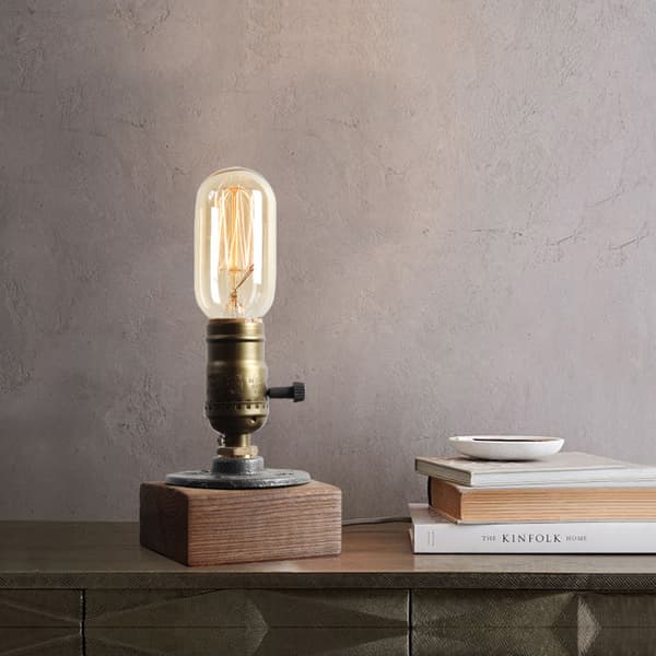 Industriell Steampunk Bordlampe, E27 Pærer med Trebase-FF-