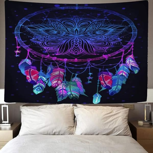 1 kpl värikäs lootus, 200x150 cm unisieppari seinävaate,