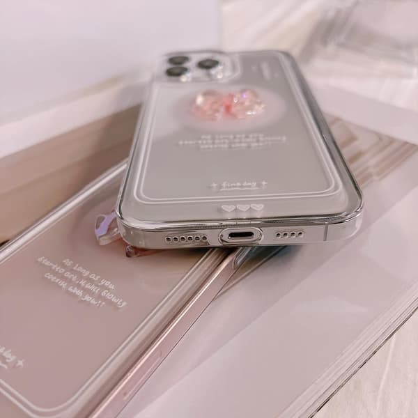 3D Rosa Rosett Ultratynt Gjennomsiktig iPhone-deksel, Stilig Glitterdesign for Kvinner & Jenter[JUN] iPhone7/8 iPhone7/8
