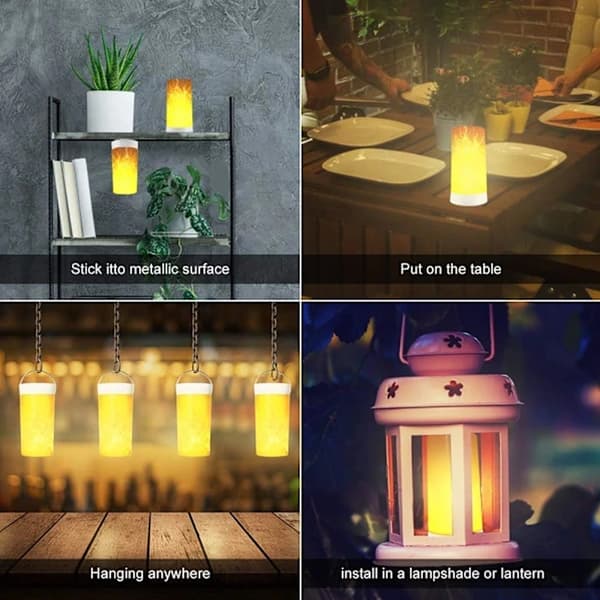 USB Rechargeable Waterproof LED Flame Lamp, Flameless Night Light