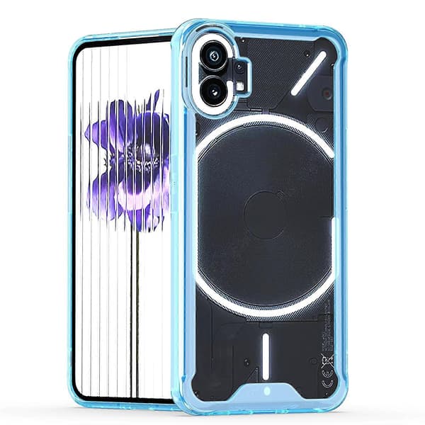 For Nothing Phone 1 Acrylic + TPU Clear Protective Phone Case Blue Blue