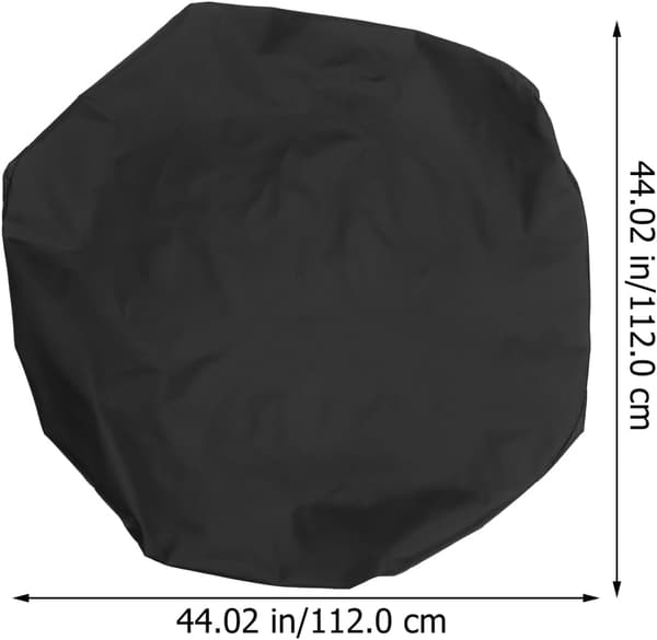 Round Fire Pit Cover 44 Inch Grill Cover with Drawstring, Full Coverage Patio Grill Accessory