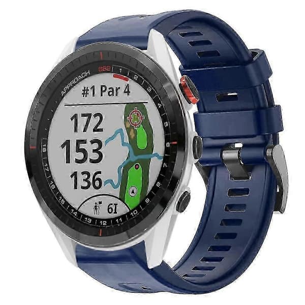 Urrem til Garmin Approach S62 - Komfortabel silikonerem Midnatsblå Midnight Blue