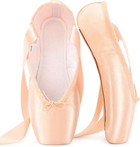 Ballettsko i rosa, profesjonelle dansesko med sydd sløyfe