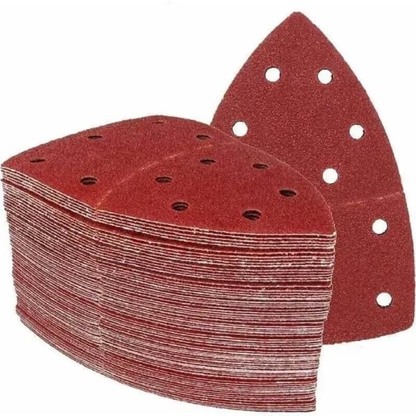 Pack of 50 triangular sanding sheets, 105 x 152 mm, 80 grit, suitable for various sanders