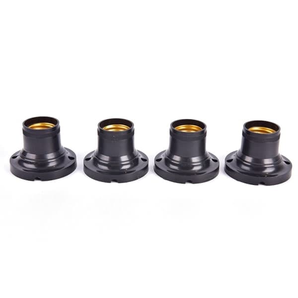 10 stk E27 Lampeholder Sokkel LED-pære Lampeadapter Beslag Sort