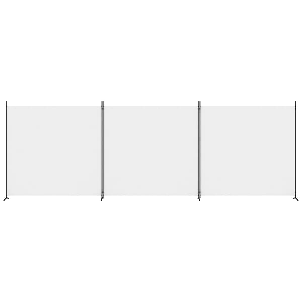 vidaXL Romdeler 3 paneler hvit 525x180 cm stoff Hvit Vit