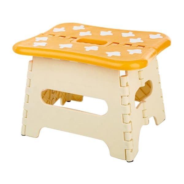 Folding Stool Portable Chair Seat for Bathroom Kitchen Garden Camping Kids Portable Handle Bench, A