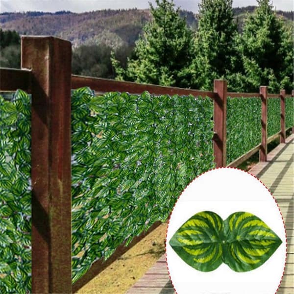 Artificial Leaf Hedge Roll Wall Landscaping Fence Privacy Screen Outdoor Garden Backyard
