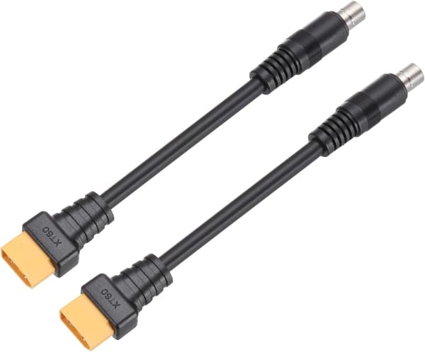 2 stk. XT60 til DC8020 adapterkabel, 20A hanstik kabel til bærbar strømstation, solpanel, generator