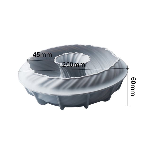 20 cm grå kugle Turbo dessertform, silikoneform til kager
