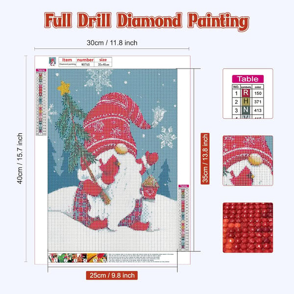 Diamantmålning, de Peinture de Diamant Vinterjul DIY 5D