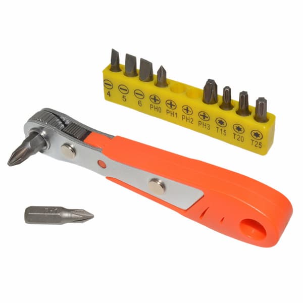 Sarja, jossa 1 Phillips-ruuvimeisselisarja ruuvilla, 1/4 \" miniräikkäkahva