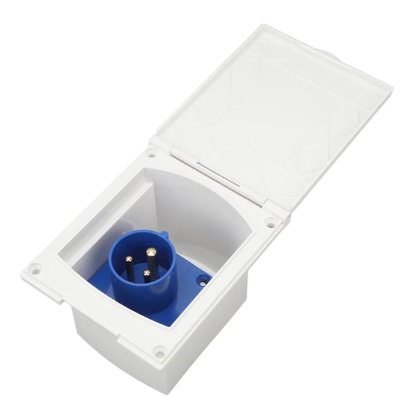 RV Power Inlet 220V to 250V 16A White Socket Blue Motherboard RV Conversion Accessories External Power Supply Connection