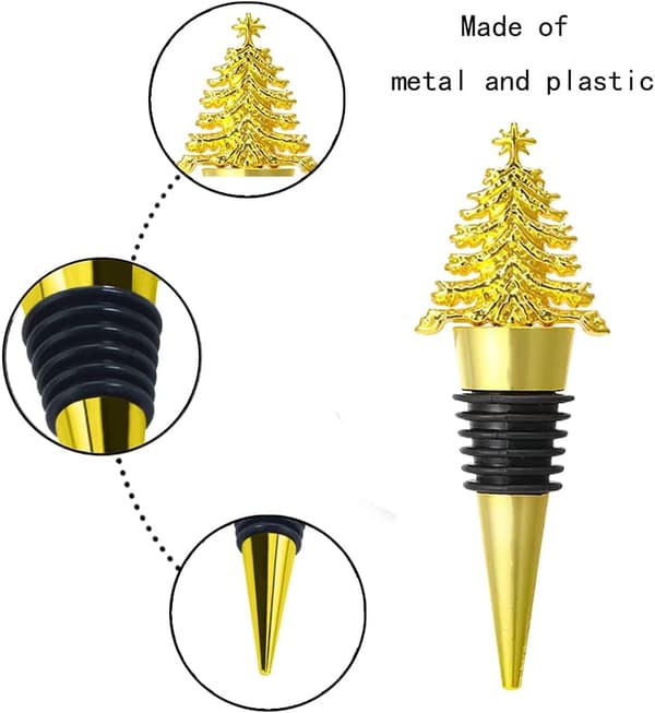 Vinflaskestopper, metallflaskestopper juletreform Wi