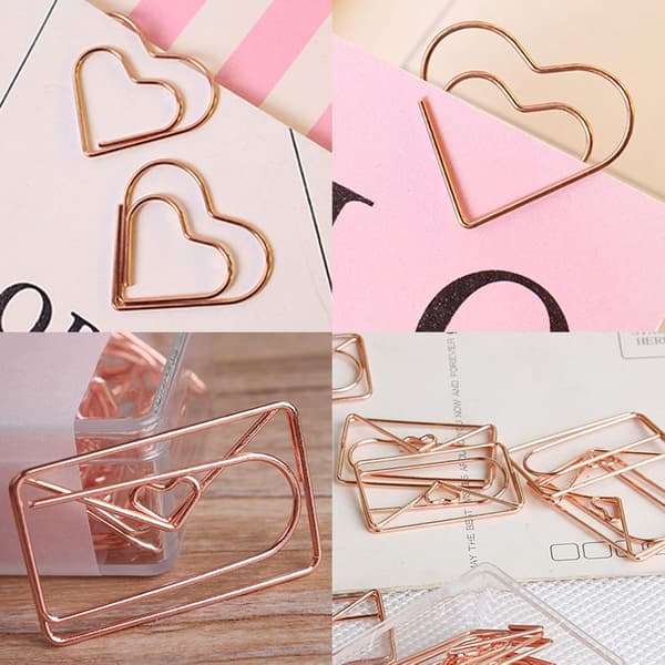 30 stk. hjerteformede papirclips kreative metalpapirclips