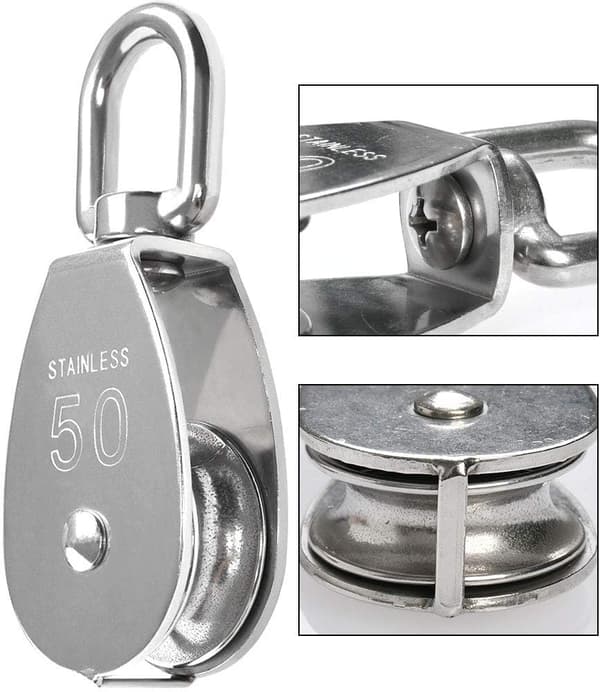 M50 304 Rustfrit Stål Enkelt Hjul Drejelig Rulle Bæreevne 400 kg