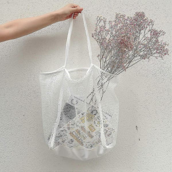 Mesh Strandtaske, Hvid