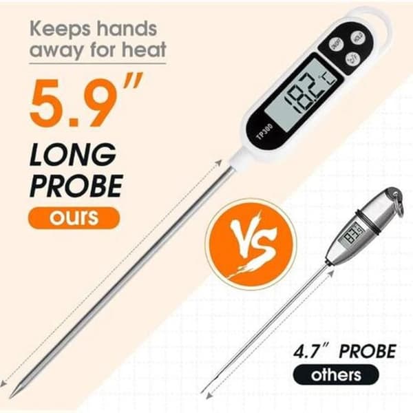 Kitchen Thermometer, Digital Thermometer with Long Probe, Instant Read Cooking Thermometer