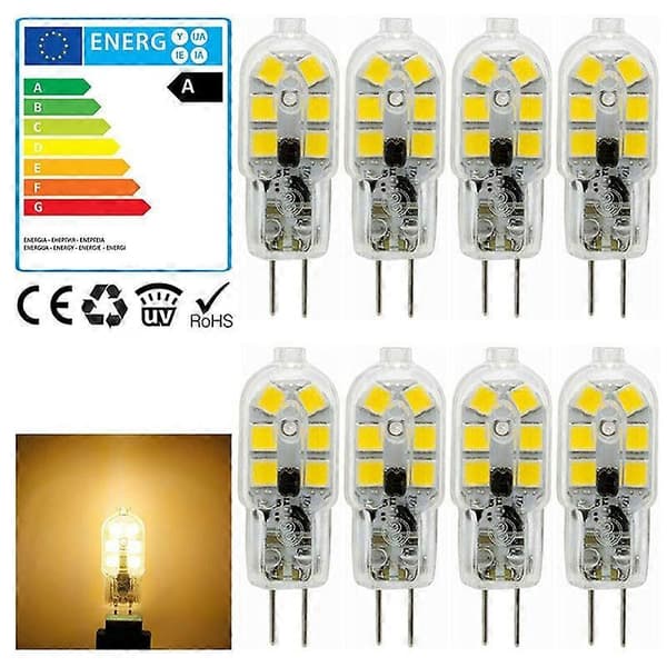 10-pack G4 5W LED-lampor, 12V varmvitt, ej dimbara & energibesparande [JUN] transparent transparent