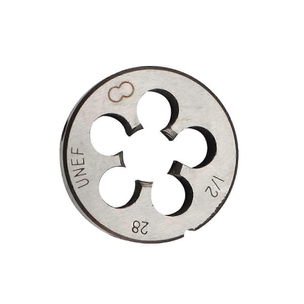 High Hardness UNF 1/2 -28 HSS Titanium Coated Tap and Round Die Set Threading Tool Compatible with Mold Processing Gold Silver Guld Silver