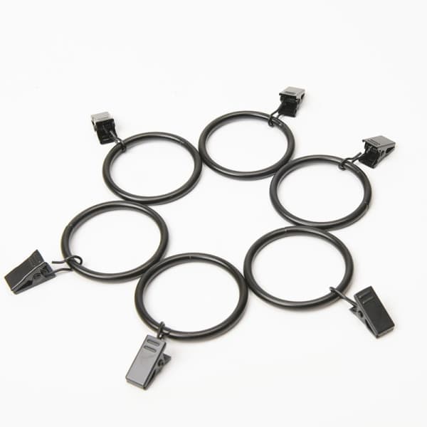 Sæt med 20 gardinklemmer 3,0 mm x 25 mm Sort
