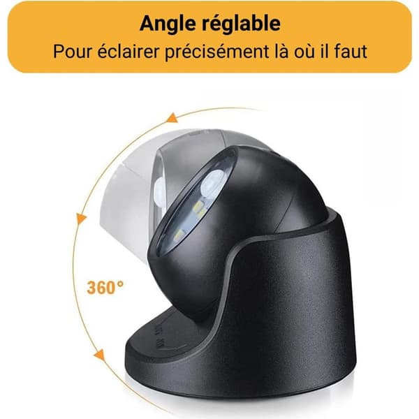Wireless LED Spotlight with Motion Detector – 150 Lumens – Removable Sphere – 360° Rotating Head – 120° Detection Angle – Distance up to 3m