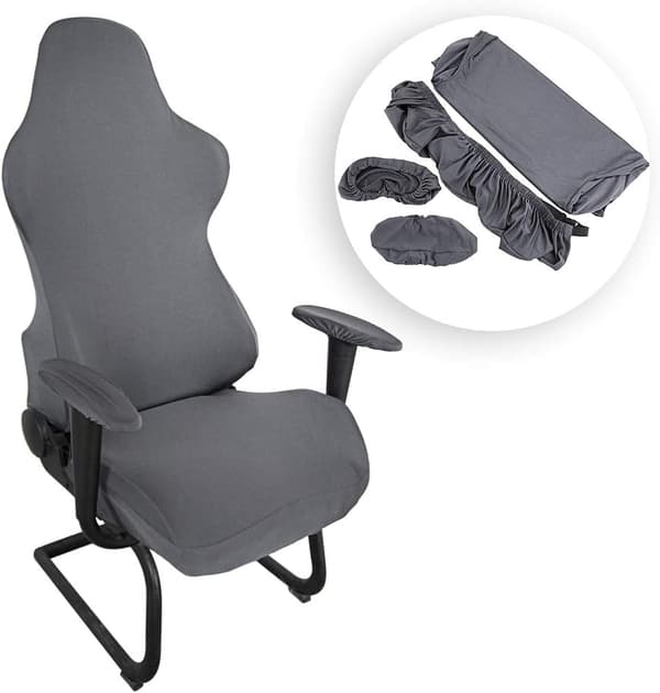 Grå stretchiga spelstolsöverdrag - Ergonomiska överdrag för racingstolar
