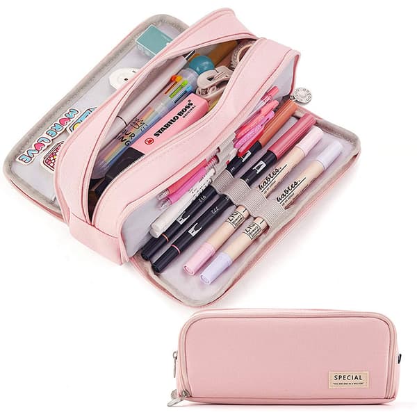 Pencil Case with Large Capacity 3 Compartments Bag Pencil Case School Pen
