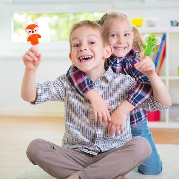 Sett med 10 fingerdukker - Dyreplush hånddukke festpose Fing