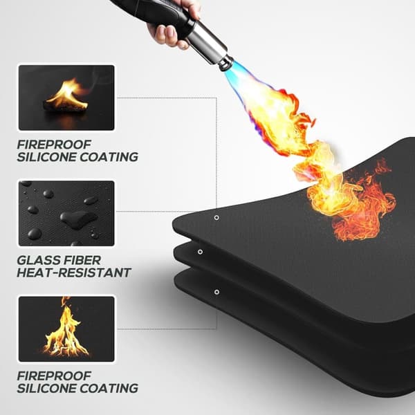 Fire Pit Mat for Solo Stove Bonfire - 60 cm Round Grill Mat, Fireproof, Water-Resistant & Oil-Resistant