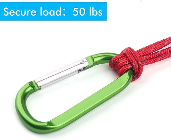 Karbinhake, 3\" Stor Aluminium D-Ring Karbinhake med 6 Nyckelring Nyckelkedja Krokar 6 st