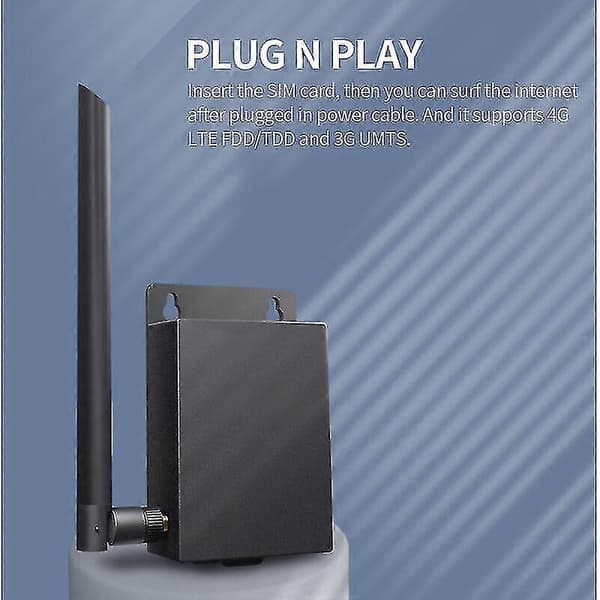 Waterproof Outdoor 4G Router with SIM Card Slot 5dbi Antenna Wall Router for IPC Max 15 Devices High Security EU Version Black