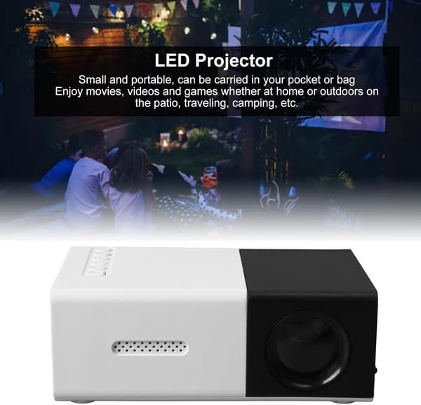 wxsp 1 Piece Wireless Projector Black White 4K Support Mobile Phone Screen Mirroring Mini Portable Projector Bedroom Home