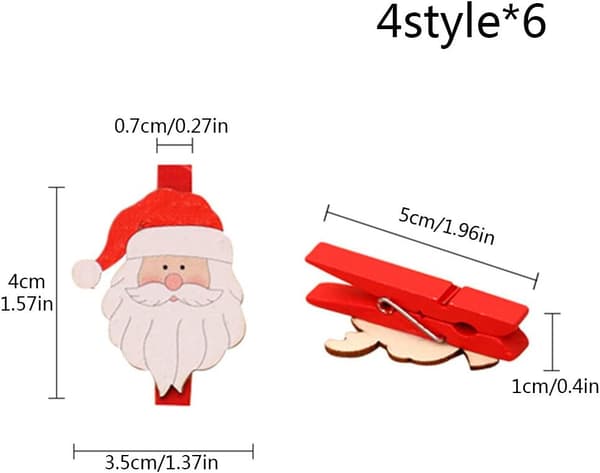 24 st julklämmor miniklämmor för foton tomte älg