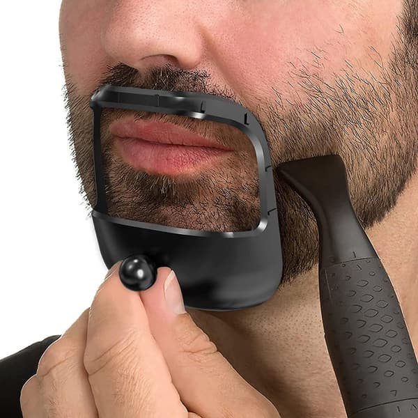 (Sort) 5 størrelser Goatee barberingsskabelon skæg guide shaper skæg S