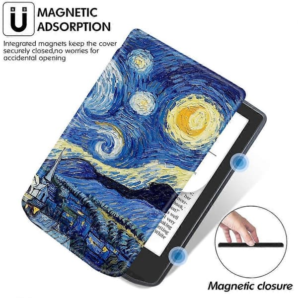 Leather Case for PocketBook Verse Pro E-reader with Automatic Sleep/Wake Function