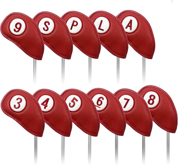 Röd - 10 st golfklubbskydd järnklubbskydd magnetisk