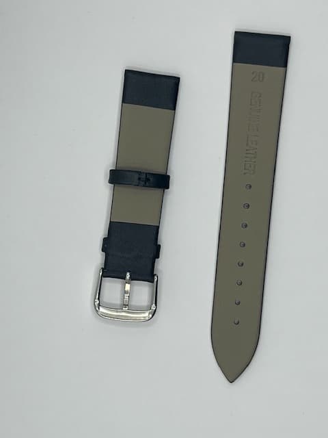 Urrem sort 20mm (krokodille-look) Sort Svart