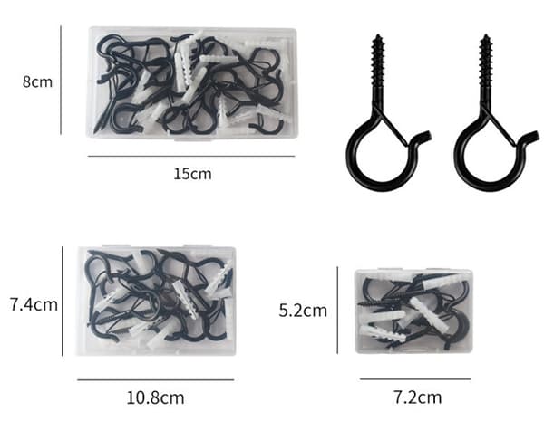 20-pack Screw Hooks, Q-Hanger Ceiling Hooks with Safety Buckle, ZQKLA