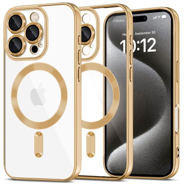 Tech-Protect iPhone 16 Pro Max Deksel MagSafe MagFlex Glansfull Gull 40
