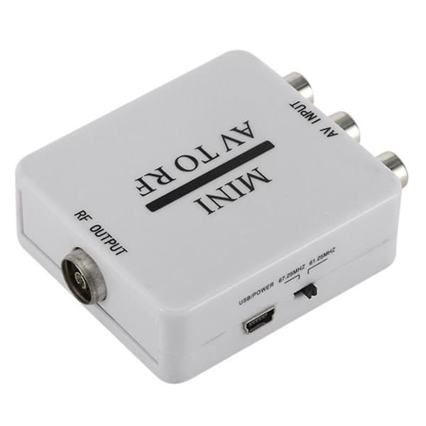 RCA/A/V-komposittvideokabel til RF/koaksial/koaksialomformer kompatibel modulator TV