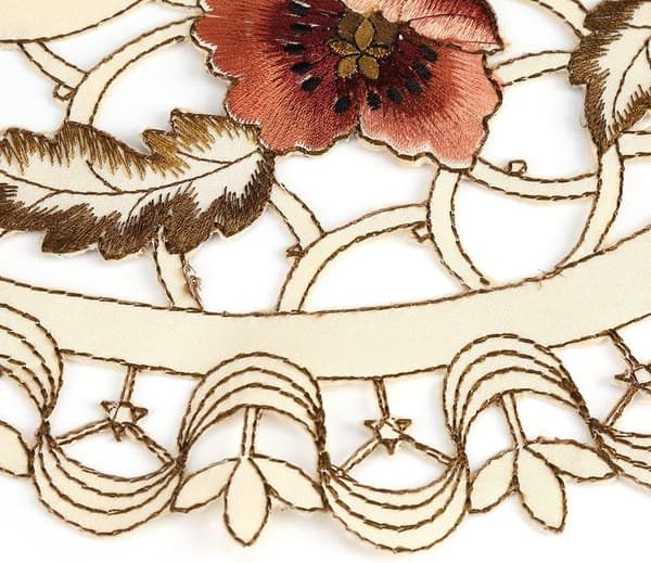 Table Runner, Floral Tablecloth Red Floral Hollow Table Mat Embroidered Placemats Table Decoration 40*85 cm