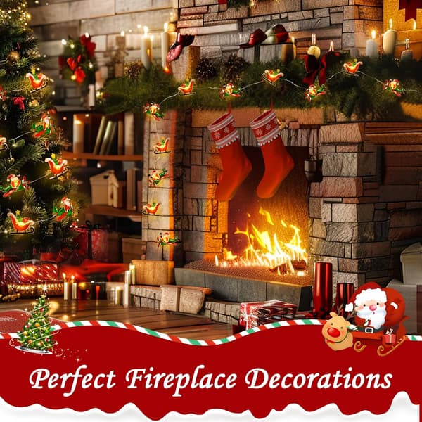 Christmas Lighting, Interior Decorations, 5 Meter 50 LED Santa's Sleigh Christmas Tree String Lights