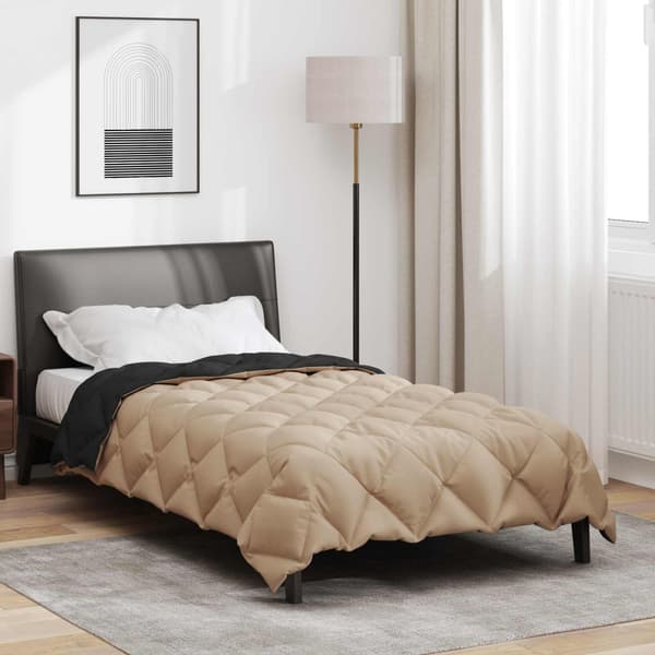 Vinterdyne Svart og Taupe 140 x 200 cm Mikrofiber