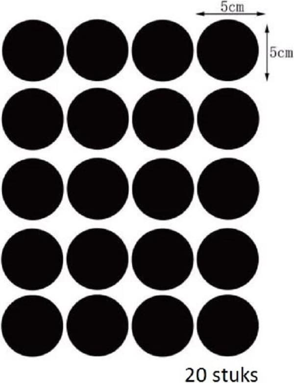 Wall Stickers - Dots - Circles - Wall Decoration - Universal - 5 cm diameter - 20 pieces - Black