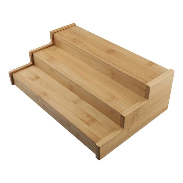 【PP】3-Tier Bamboo Spice Rack, Step Shelf, Cabinet Organizer (Not Extendable)